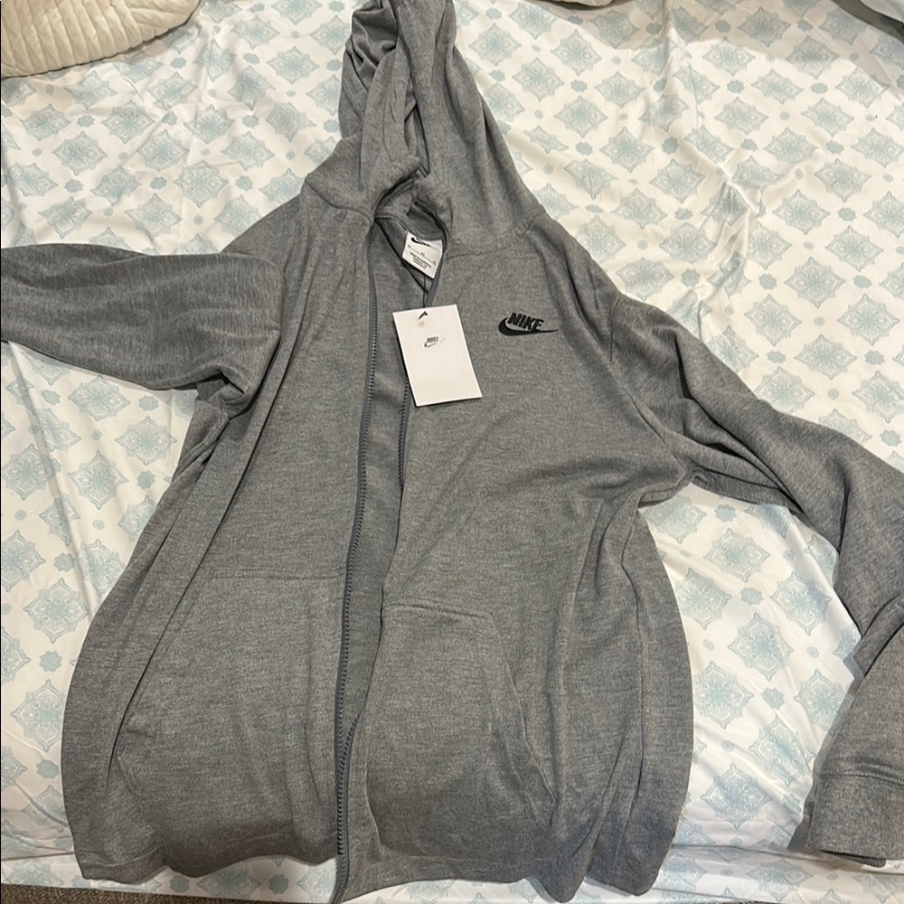 Nike Heather Gray Full-Zip Hoodie